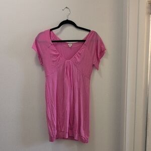 Pink Women's T Shirt Style Dress